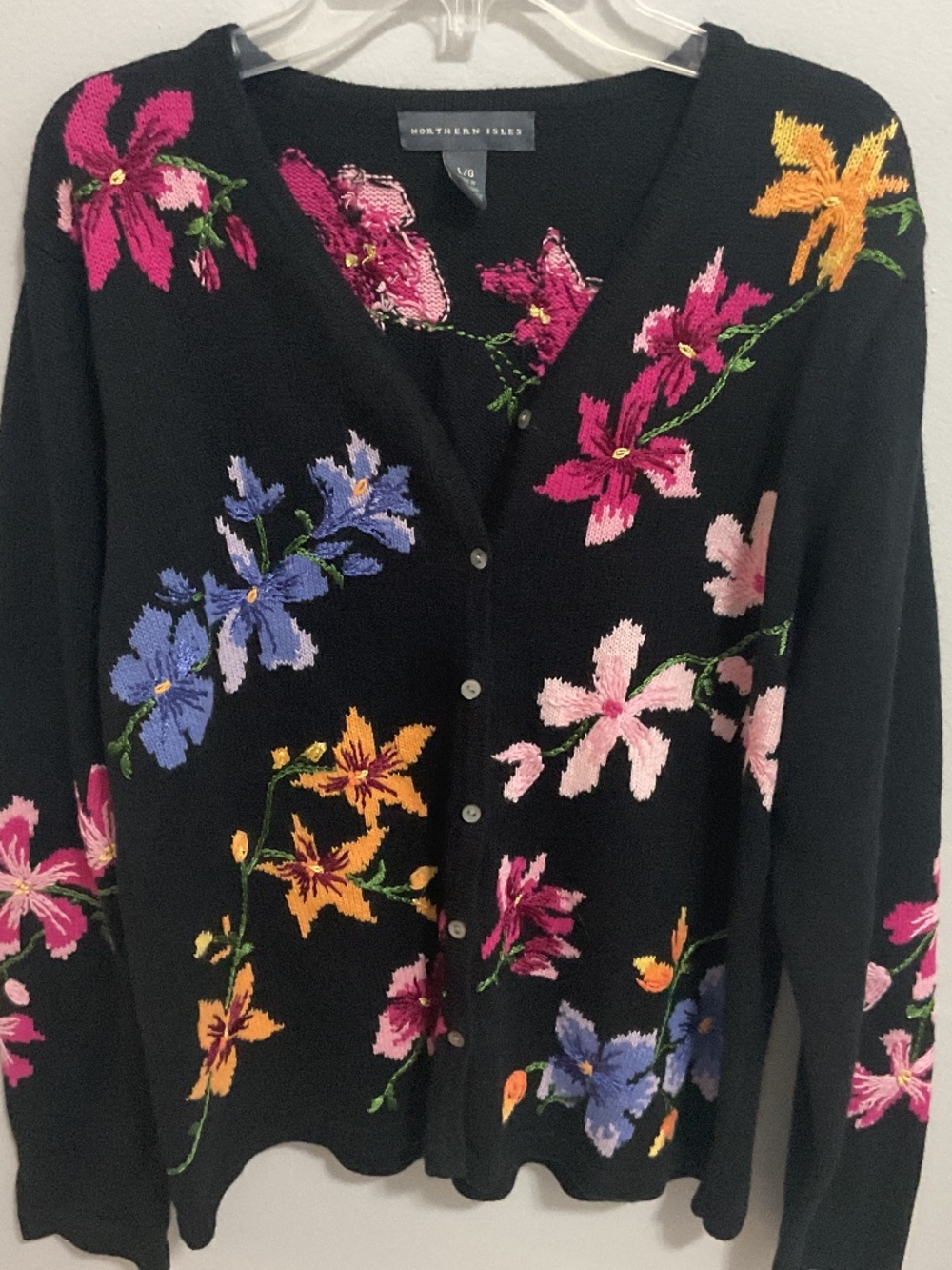 Northern Isles Embroidered Floral Cardigan, Large